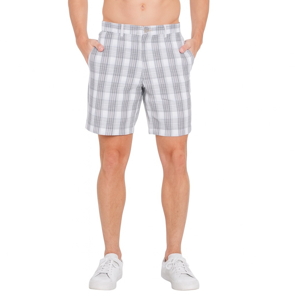 PGA Tour Lilac and Grey Plaid Golf Hiking Shorts